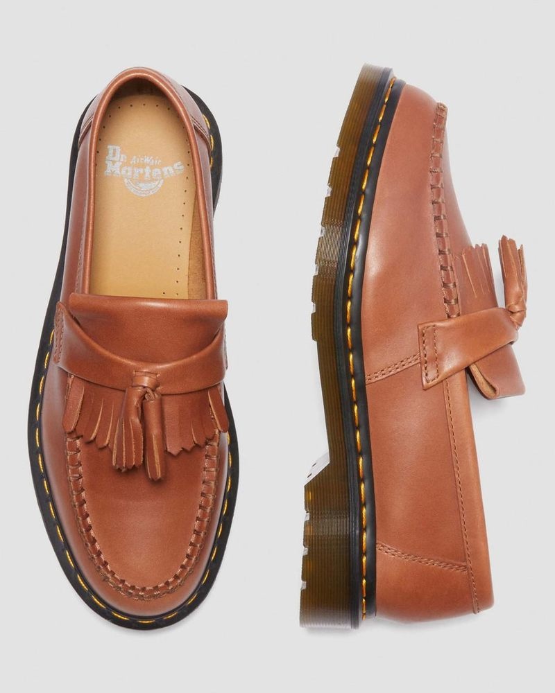 Dr Doc Martens Adrian Carrara Cuero Tassel Loafers (Carrara) Saddle Tan | JO34-R1TK