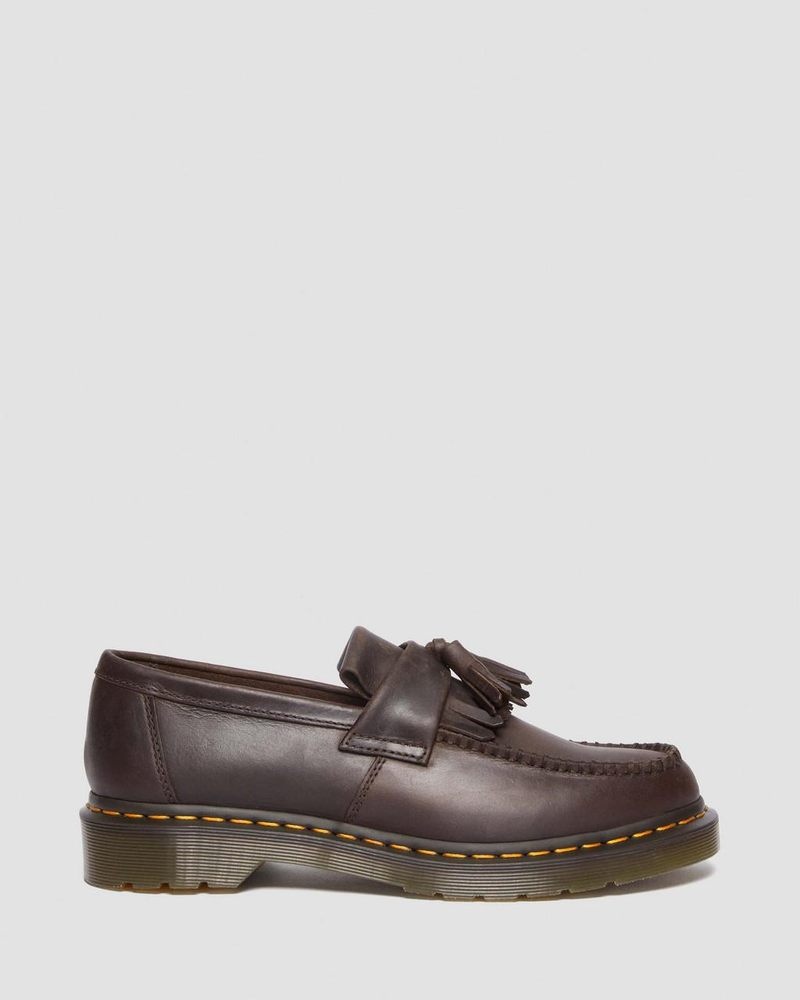 Dr Doc Martens Adrian Crazy Horse Cuero Tassel Loafers (Crazy Horse) Marrom Oscuro | UN44-D4SC