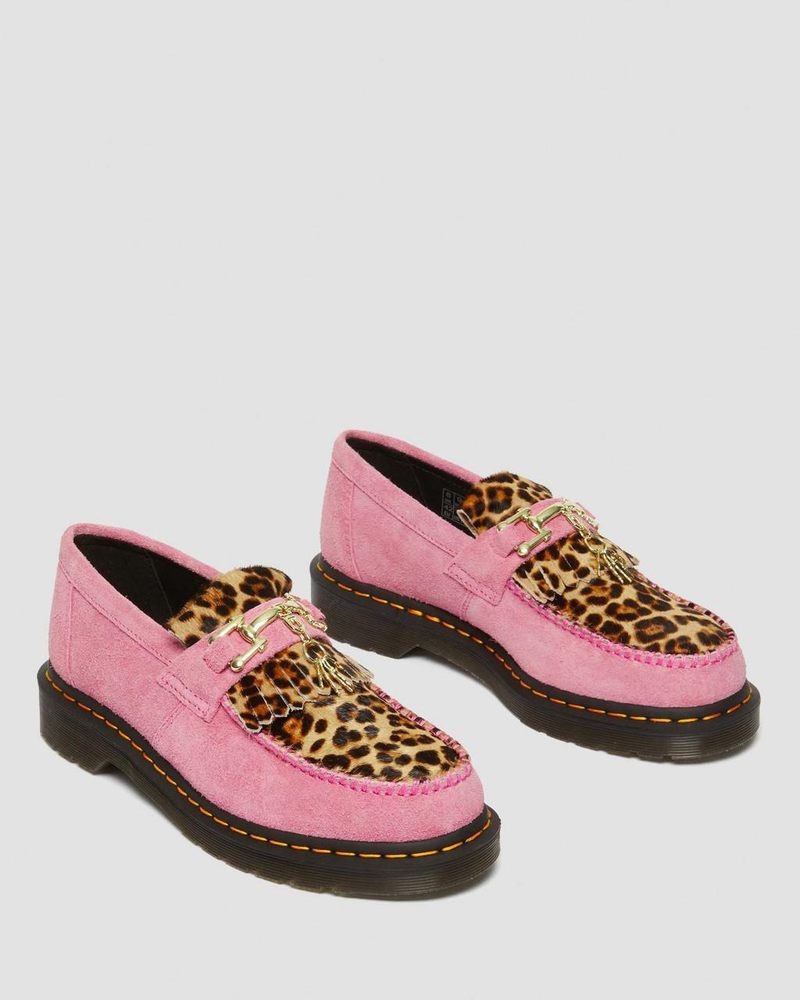 Dr Doc Martens Adrian Hair-On Leopard Snaffle Loafers (Hair On+Desert Oasis Gamuza) Rosas Leopardo | WS21-U1EO