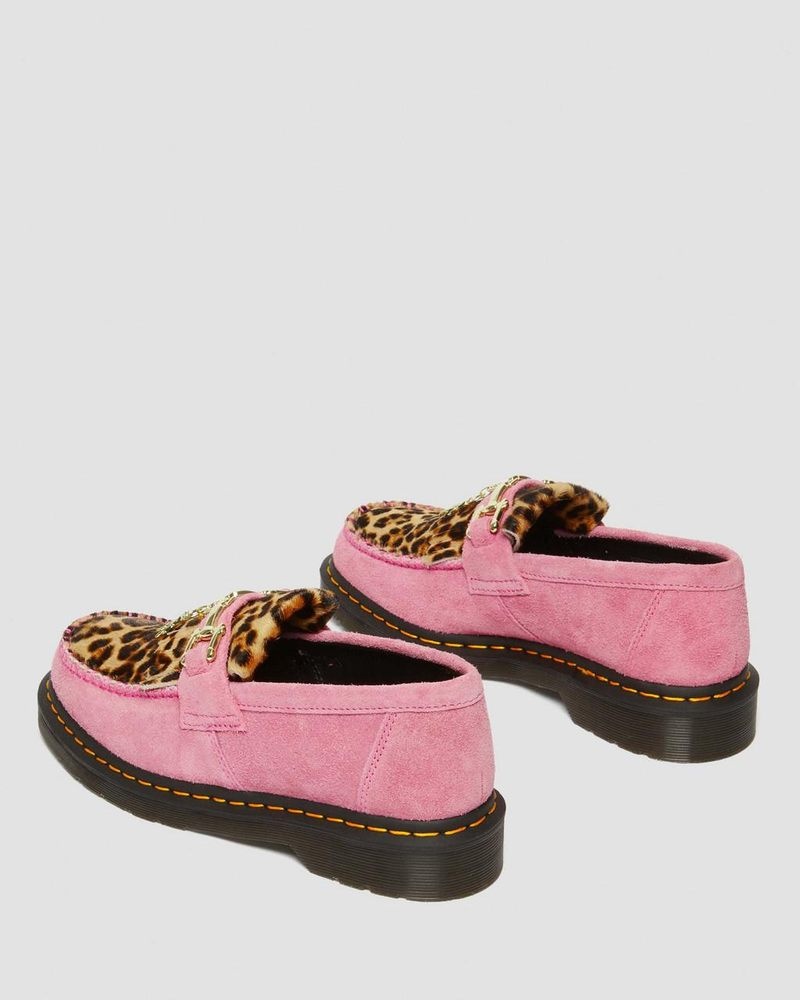 Dr Doc Martens Adrian Hair-On Leopard Snaffle Loafers (Hair On+Desert Oasis Gamuza) Rosas Leopardo | WS21-U1EO