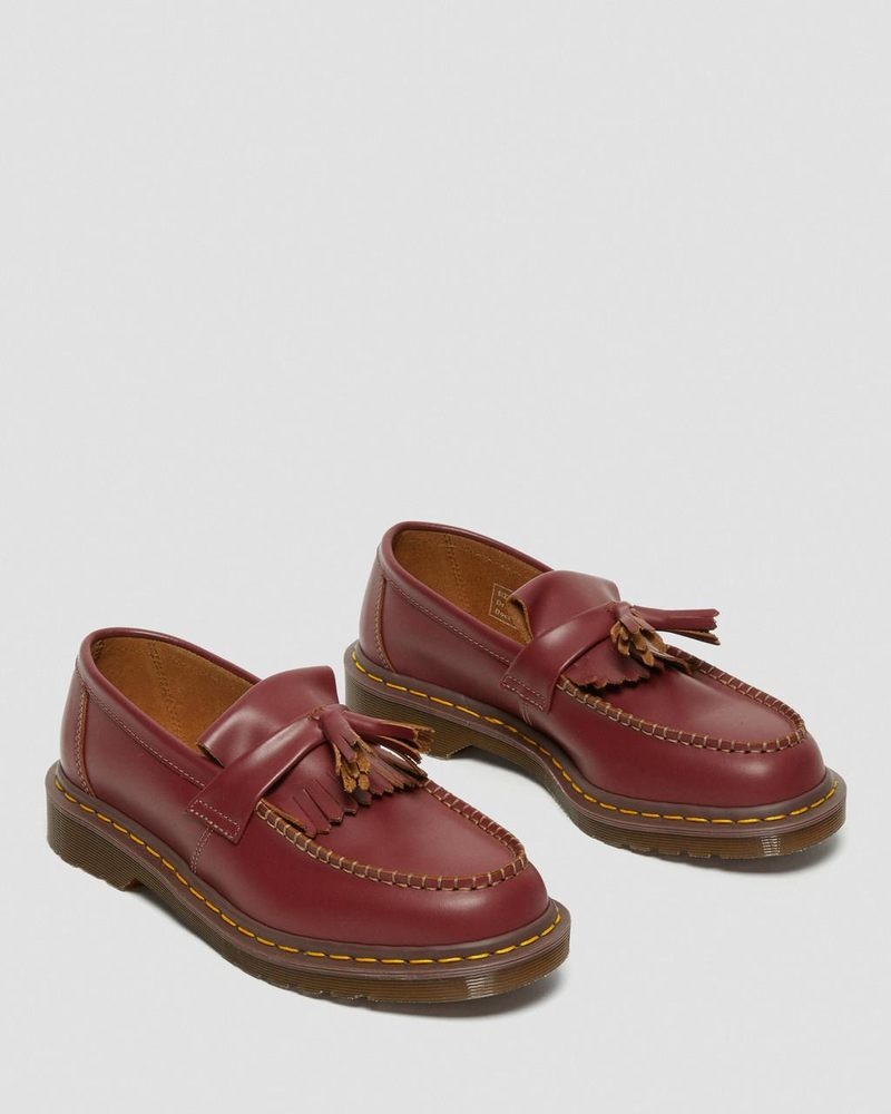 Dr Doc Martens Adrian Made in England Quilon Cuero Tassel Loafers (Quilon) Rojos | LX75-C5AH