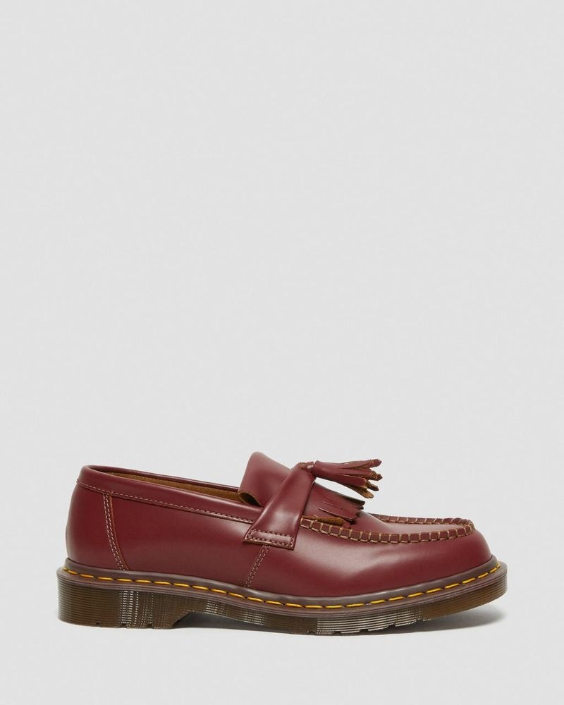 Dr Doc Martens Adrian Made in England Quilon Cuero Tassel Loafers (Quilon) Rojos | LX75-C5AH