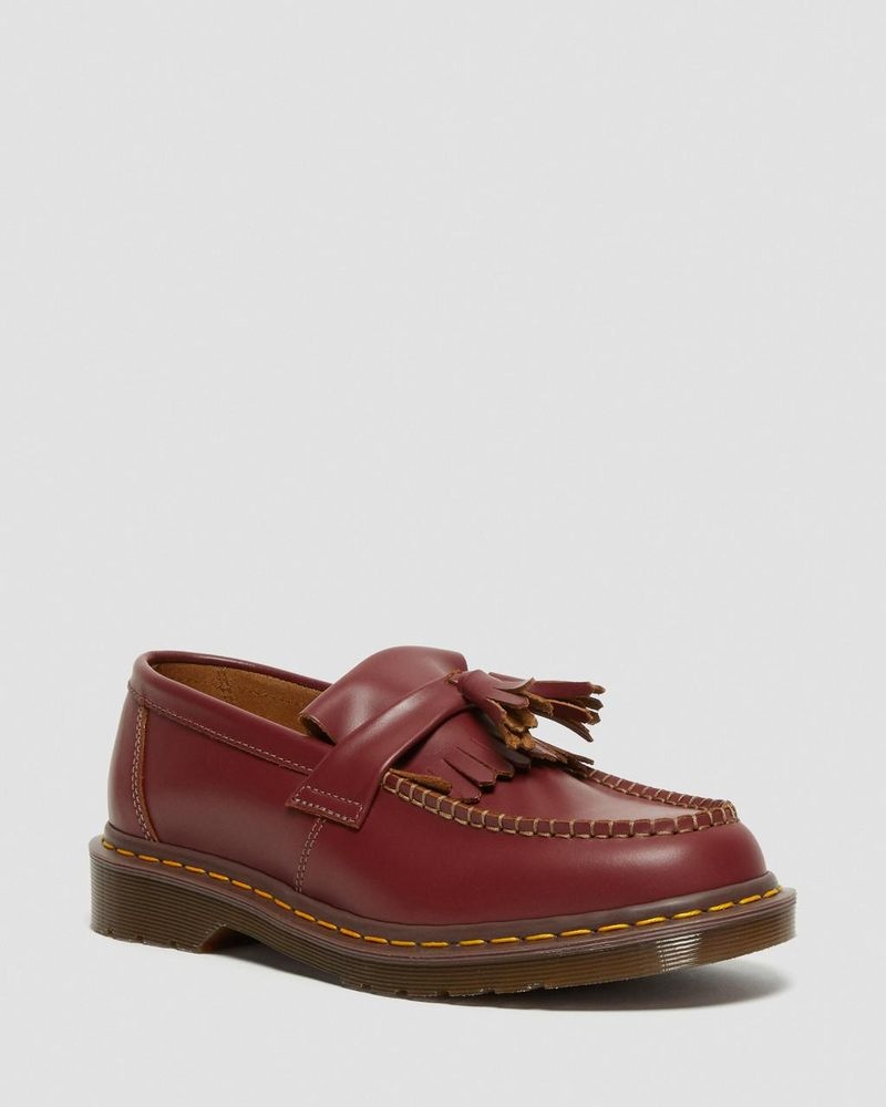 Dr Doc Martens Adrian Made in England Quilon Cuero Tassel Loafers (Quilon) Rojos | LX75-C5AH