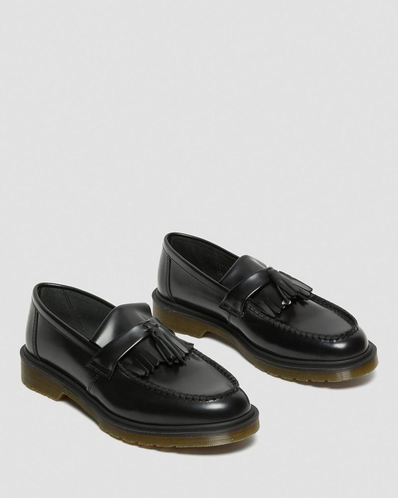 Dr Doc Martens Adrian Smooth Cuero Tassel Loafers (Polished Smooth) Negros | BR84-C7KO