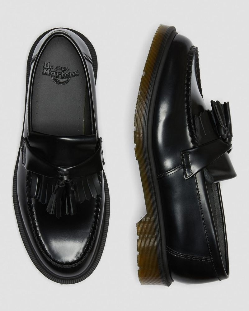 Dr Doc Martens Adrian Smooth Cuero Tassel Loafers (Polished Smooth) Negros | BR84-C7KO