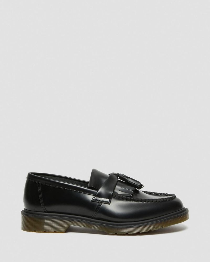 Dr Doc Martens Adrian Smooth Cuero Tassel Loafers (Polished Smooth) Negros | FV38-X8SL