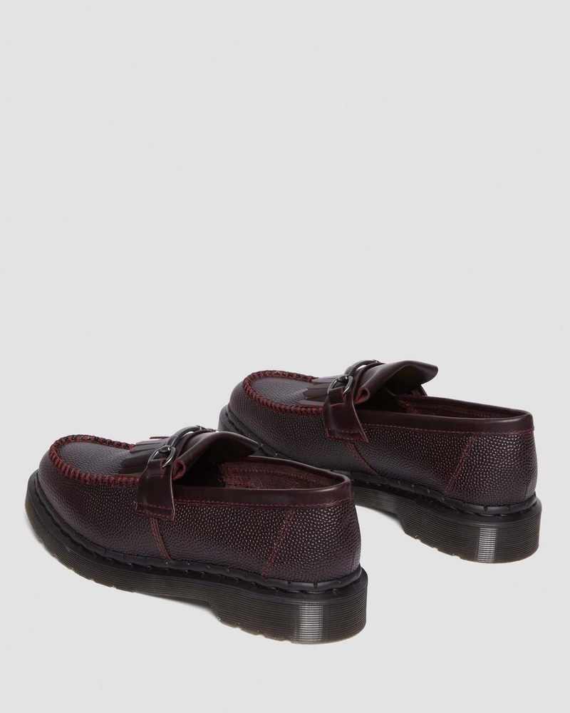 Dr Doc Martens Adrian Snaffle Pebble Grain Cuero Kiltie Loafers Oxblood | CL55-V1UW