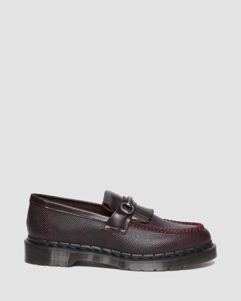 Dr Doc Martens Adrian Snaffle Pebble Grain Cuero Kiltie Loafers Oxblood | CL55-V1UW