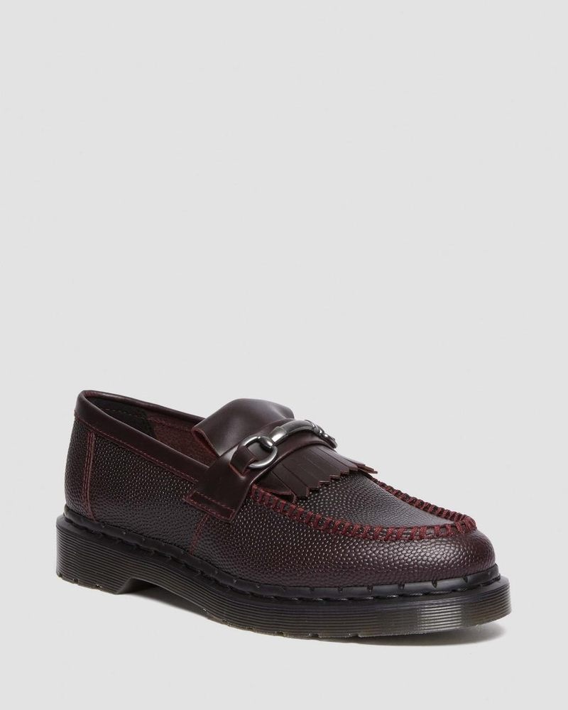 Dr Doc Martens Adrian Snaffle Pebble Grain Cuero Kiltie Loafers Oxblood | CL55-V1UW