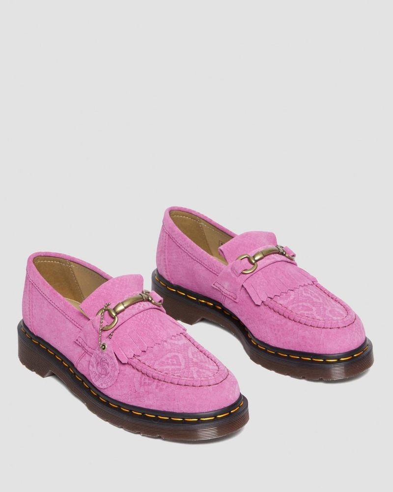 Dr Doc Martens Adrian Snaffle Repello Emboss Gamuza Kiltie Loafers (Repello Calf Gamuza Python Emboss) Rosas | SL96-B1PK