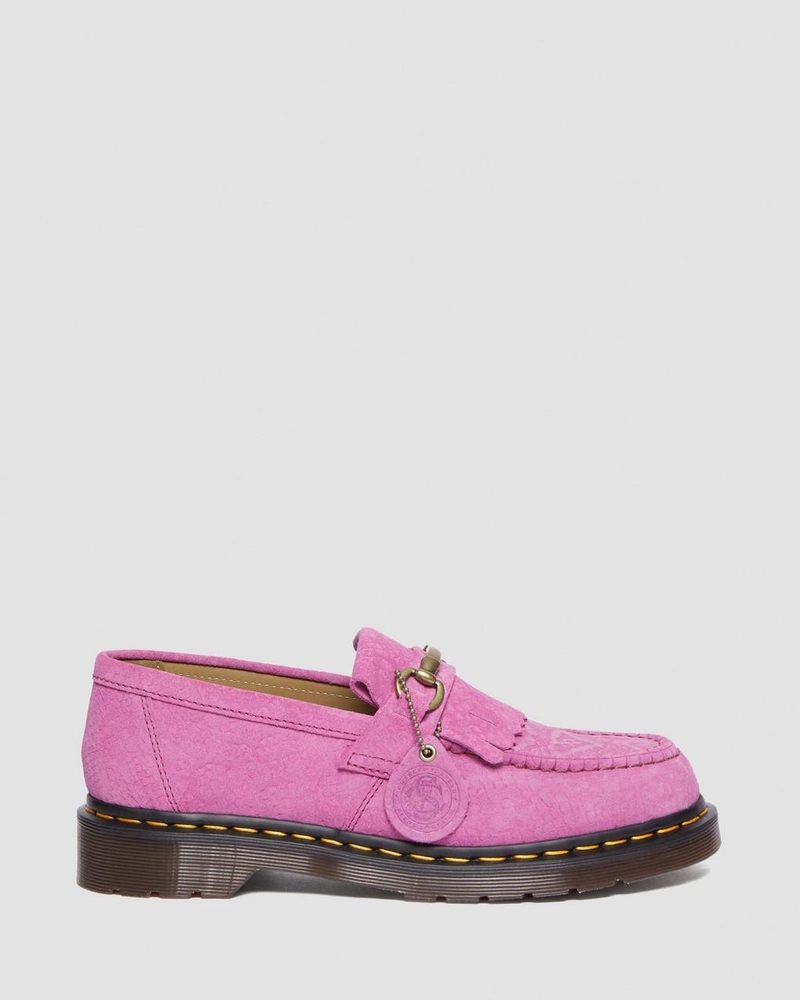 Dr Doc Martens Adrian Snaffle Repello Emboss Gamuza Kiltie Loafers (Repello Calf Gamuza Python Emboss) Rosas | SL96-B1PK