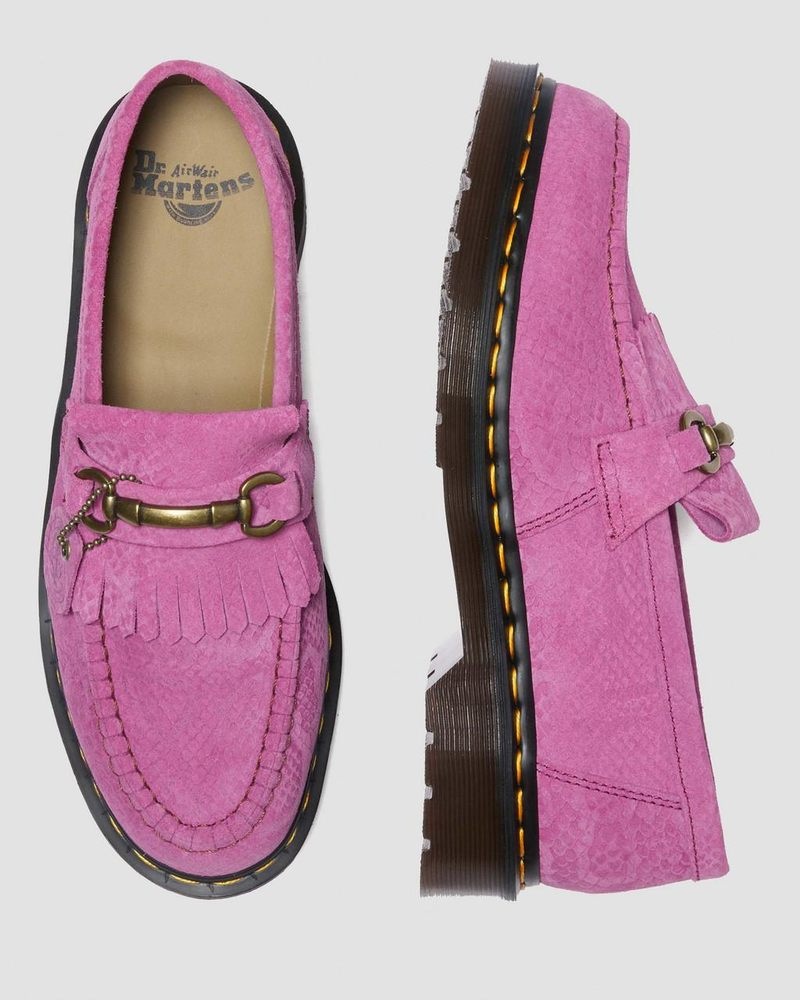 Dr Doc Martens Adrian Snaffle Repello Emboss Gamuza Kiltie Loafers (Repello Calf Gamuza Python Emboss) Rosas | SL96-B1PK