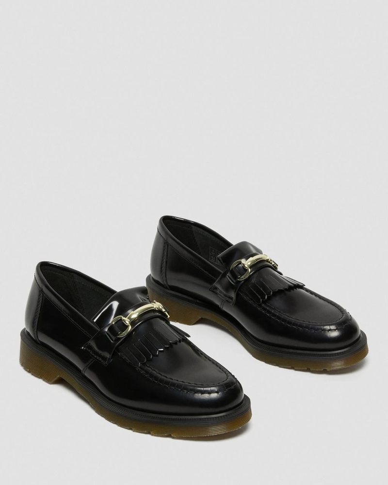 Dr Doc Martens Adrian Snaffle Smooth Cuero Kiltie Loafers (Polished Smooth) Negros | NP63-V9DA