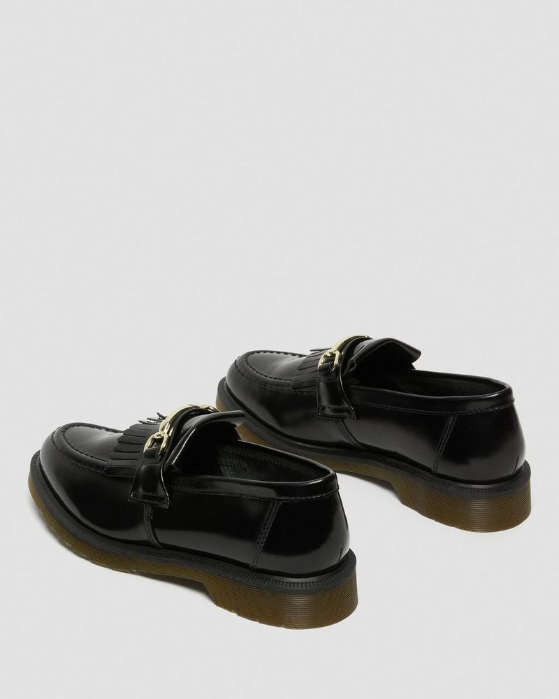 Dr Doc Martens Adrian Snaffle Smooth Cuero Kiltie Loafers (Polished Smooth) Negros | NP63-V9DA