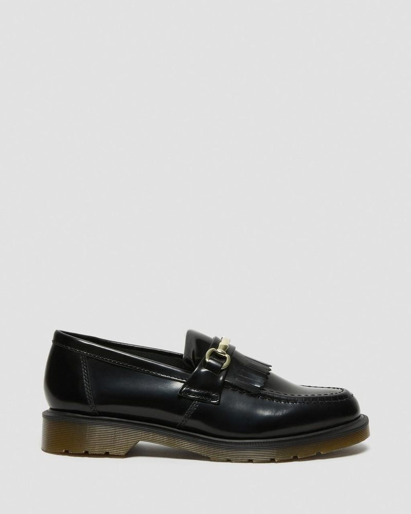 Dr Doc Martens Adrian Snaffle Smooth Cuero Kiltie Loafers (Polished Smooth) Negros | NP63-V9DA