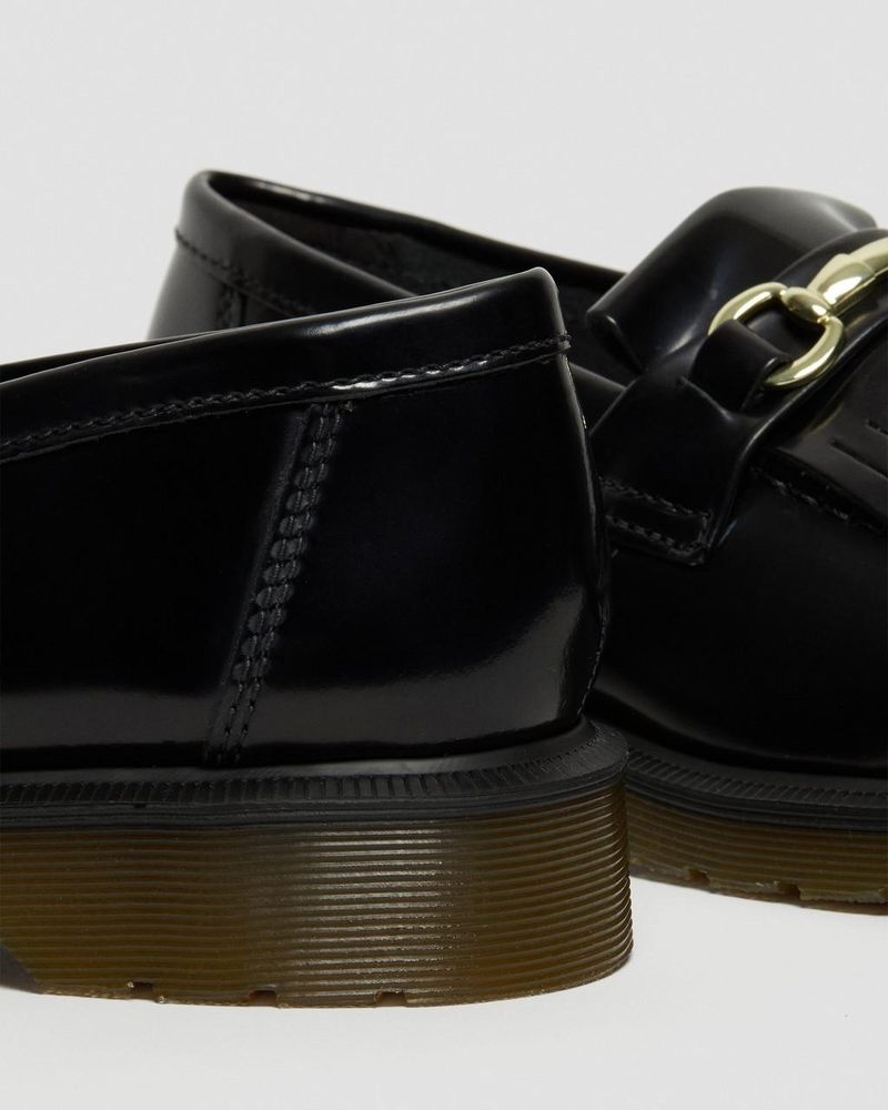 Dr Doc Martens Adrian Snaffle Smooth Cuero Kiltie Loafers (Polished Smooth) Negros | NP63-V9DA