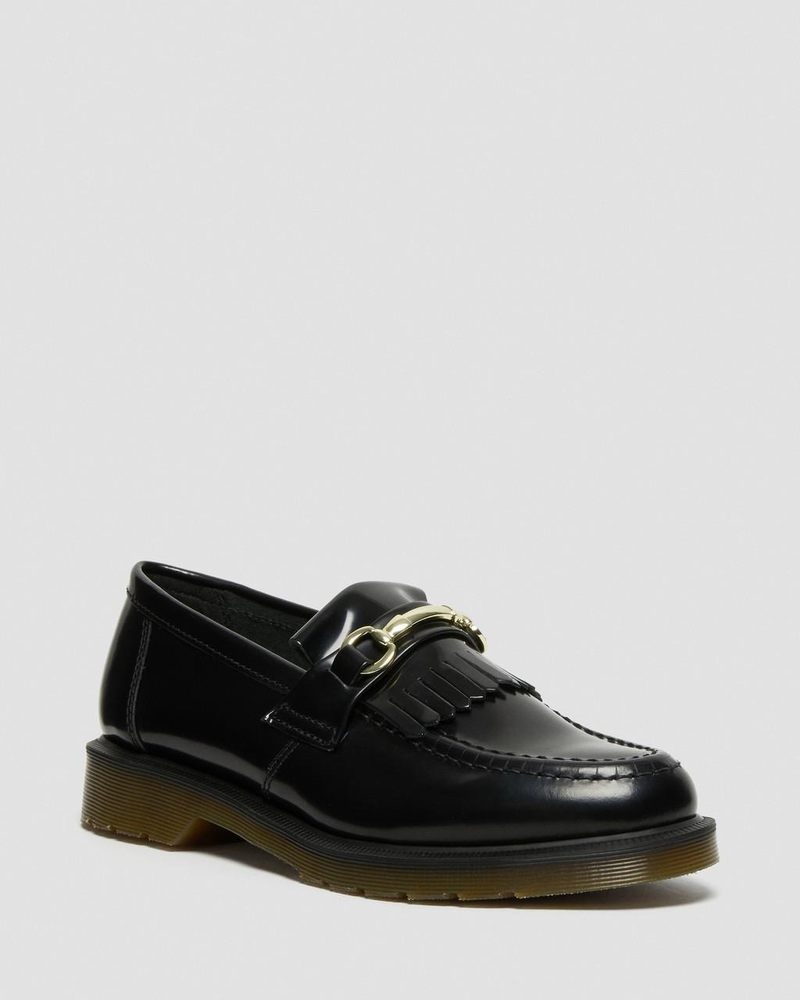 Dr Doc Martens Adrian Snaffle Smooth Cuero Kiltie Loafers (Polished Smooth) Negros | NP63-V9DA