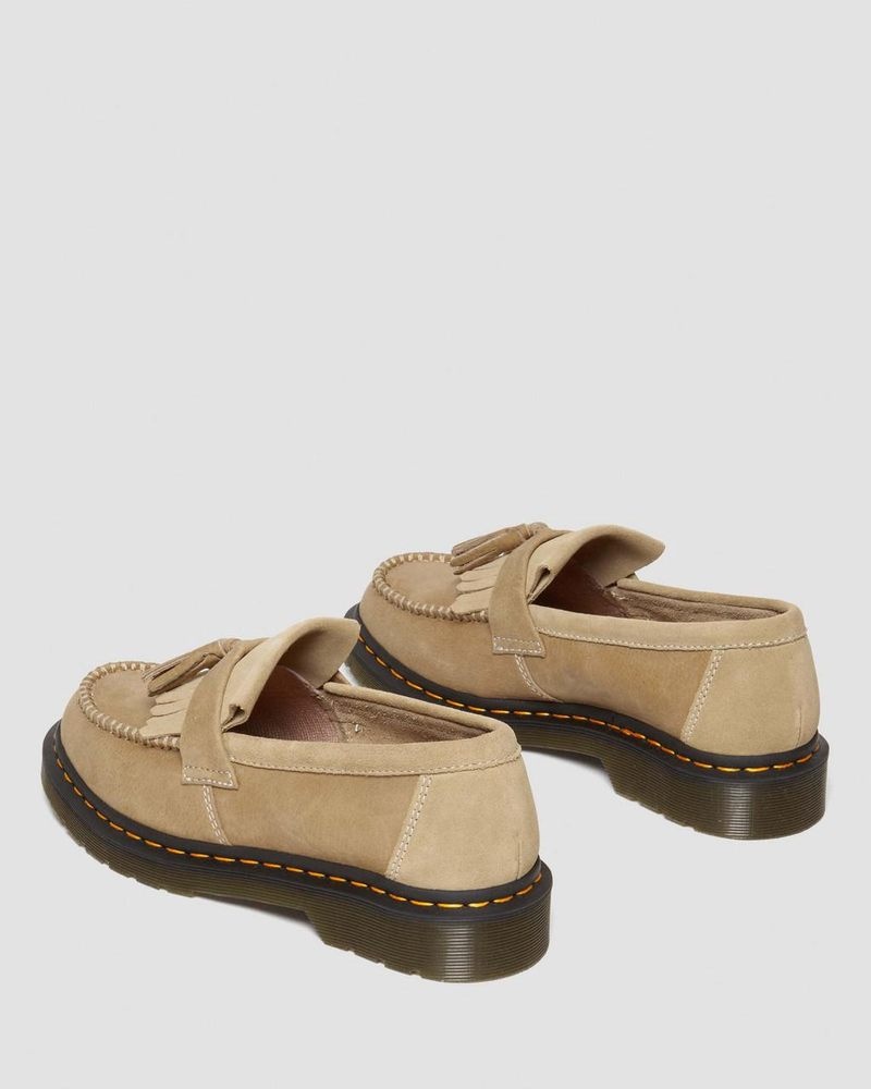 Dr Doc Martens Adrian Tumbled Nubuck Cuero Tassel Loafers (Tumbled Nubuck) Savannah Tan | QN96-Y1KW