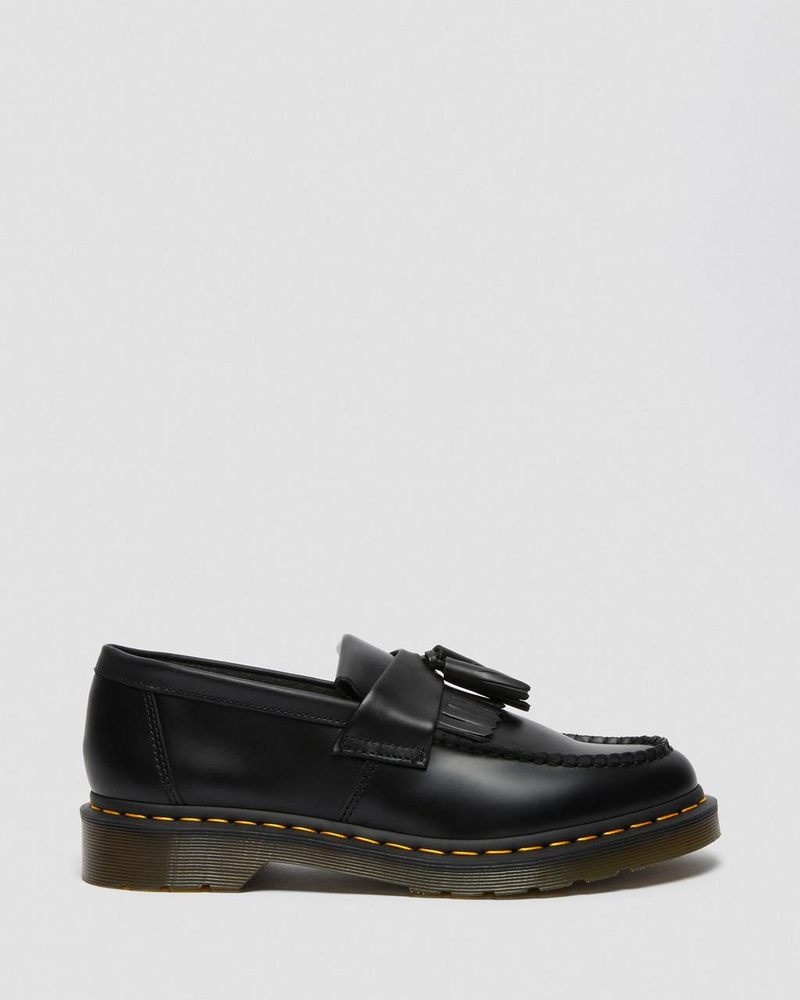 Dr Doc Martens Adrian Yellow Stitch Cuero Tassel Loafers (Smooth Cuero) Negros | UZ76-O8KJ