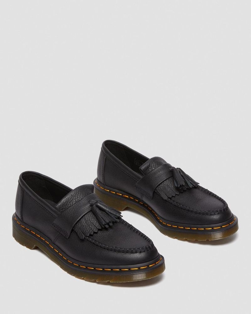 Dr Doc Martens Adrian - Virginia Cuero Tassel Loafers (Virginia) Negros | NG89-V1HX