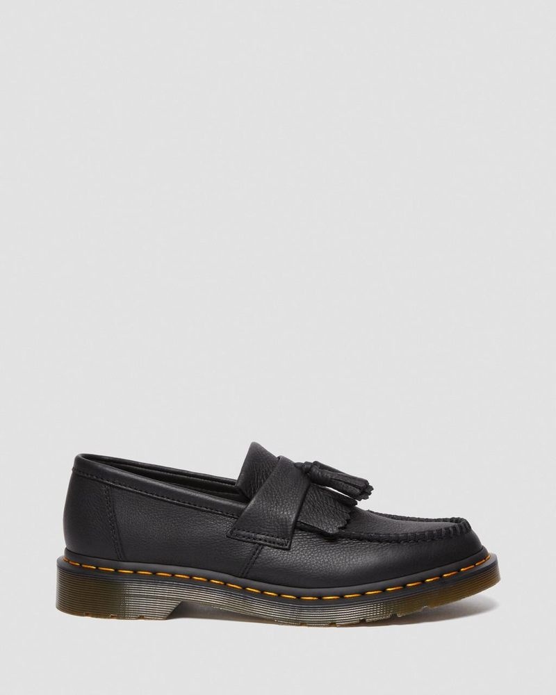 Dr Doc Martens Adrian - Virginia Cuero Tassel Loafers (Virginia) Negros | NG89-V1HX