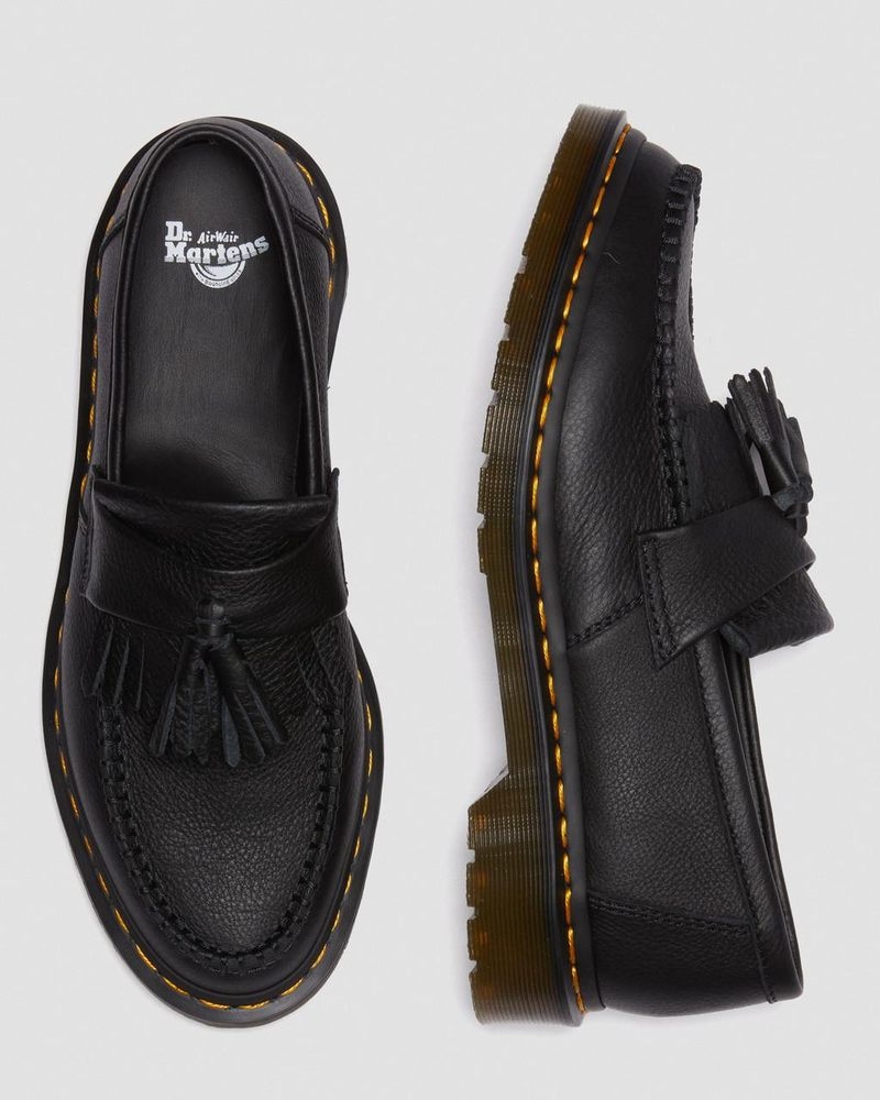 Dr Doc Martens Adrian - Virginia Cuero Tassel Loafers (Virginia) Negros | NG89-V1HX