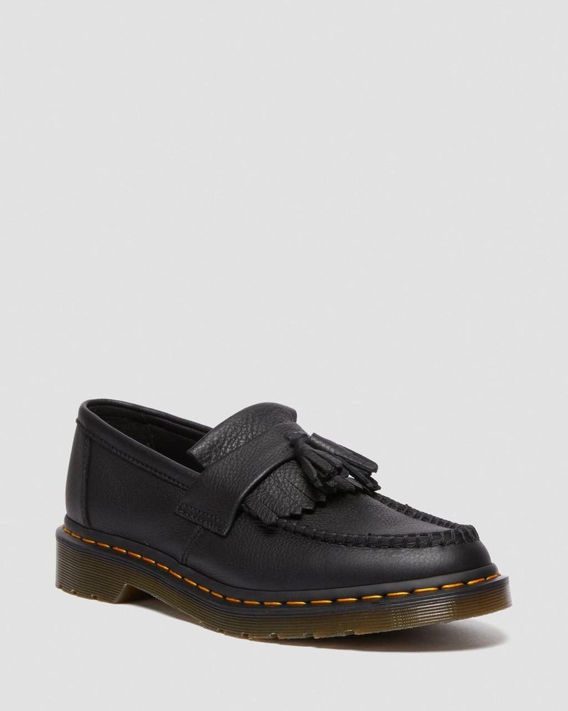 Dr Doc Martens Adrian - Virginia Cuero Tassel Loafers (Virginia) Negros | NG89-V1HX