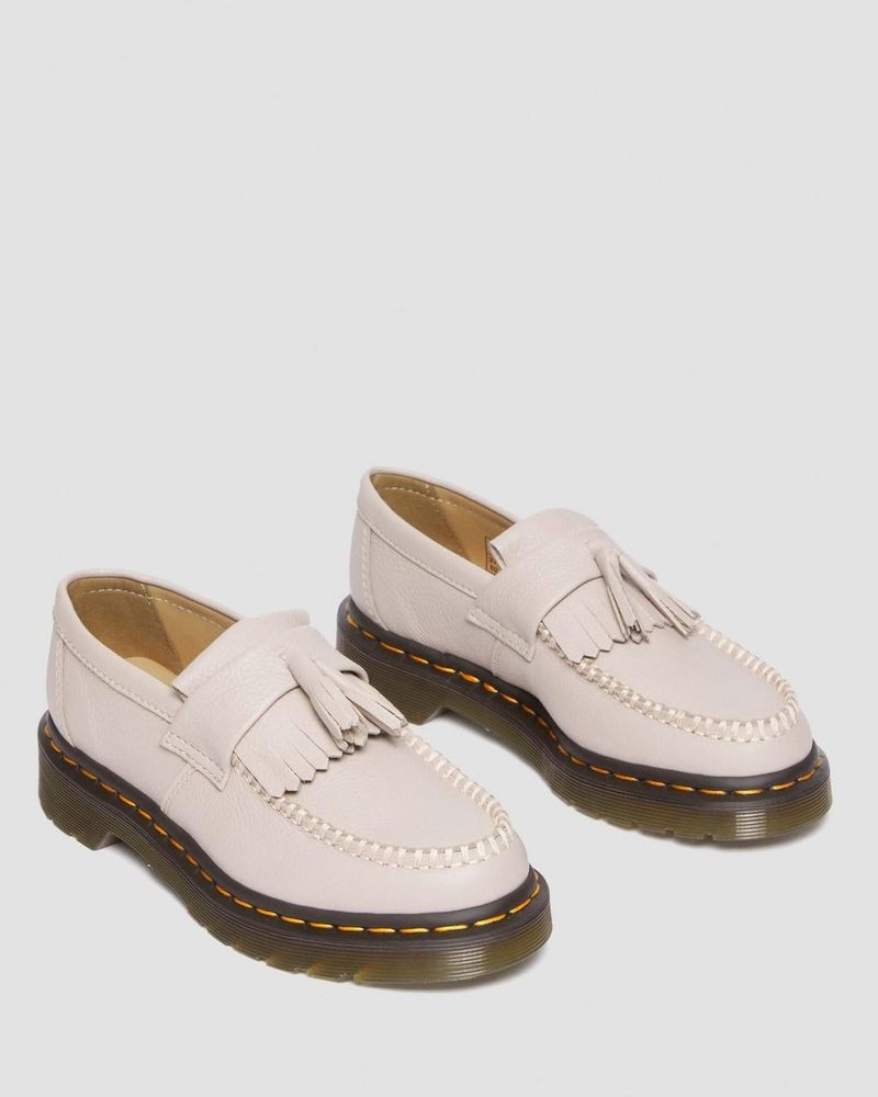 Dr Doc Martens Adrian - Virginia Cuero Tassel Loafers (Virginia) Vintage Taupe | JP87-C7TC