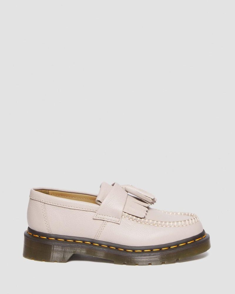 Dr Doc Martens Adrian - Virginia Cuero Tassel Loafers (Virginia) Vintage Taupe | JP87-C7TC