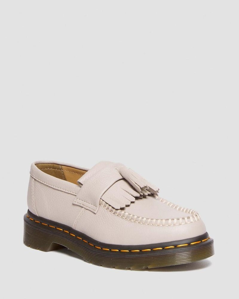 Dr Doc Martens Adrian - Virginia Cuero Tassel Loafers (Virginia) Vintage Taupe | JP87-C7TC