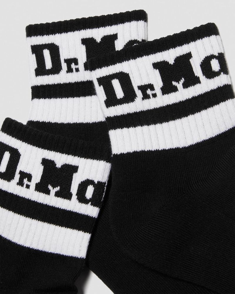 Dr Doc Martens Atléticos Logo Algodon Blend Corta 3-Pack Socks (Algodon Blend) Negros | IT68-P7IZ