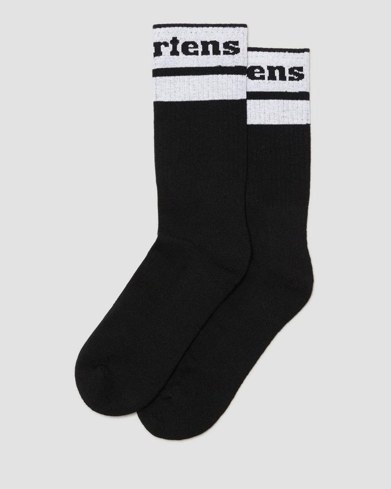 Dr Doc Martens Atléticos Logo Organic Algodon Blend Socks (Algodon Blend) Black+White | SF90-U8GS