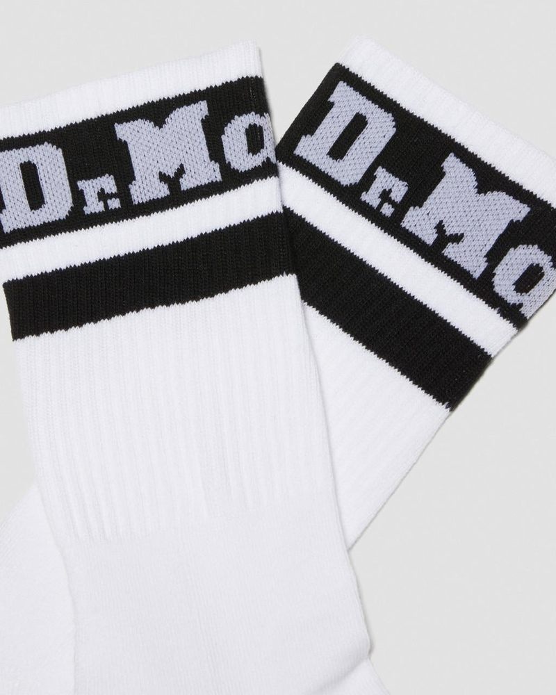 Dr Doc Martens Atléticos Logo Organic Algodon Blend Socks (Algodon Blend) White+Black | JQ09-B4JT