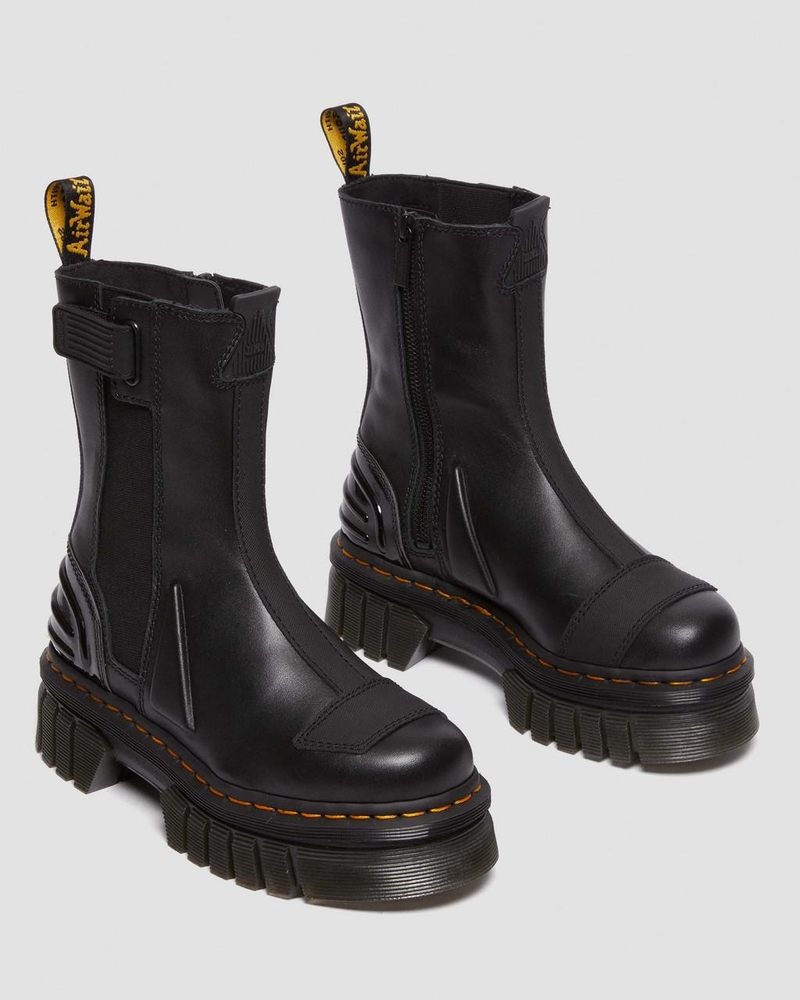 Dr Doc Martens Audrick Alternative Cuero Chelsea Hi Plataforma Boots Negros | XV34-V6IW