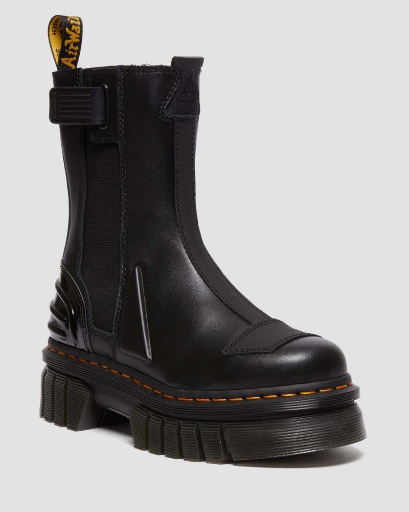 Dr Doc Martens Audrick Alternative Cuero Chelsea Hi Plataforma Boots Negros | XV34-V6IW