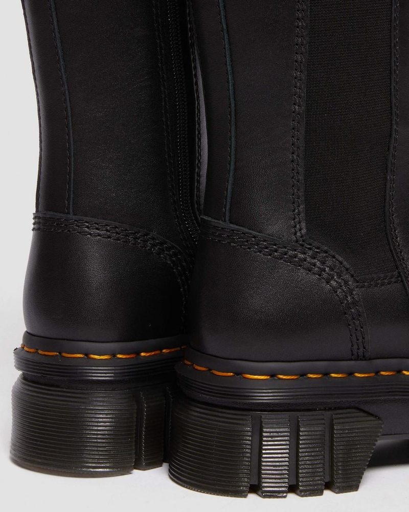 Dr Doc Martens Audrick Altos Nappa Cuero Plataforma Chelsea Boots (Nappa Lux) Negros | GG30-Y6QU