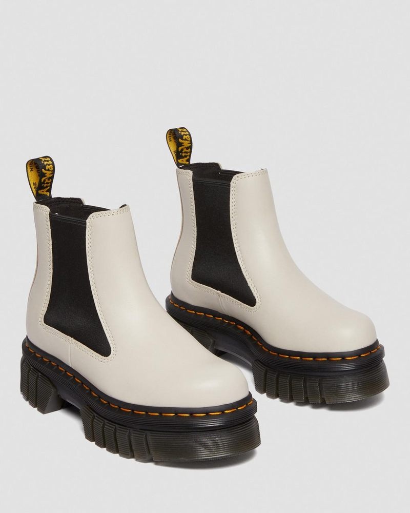 Dr Doc Martens Audrick Nappa Cuero Plataforma Chelsea Boots (Nappa Lux) Grises | XD46-N9MY