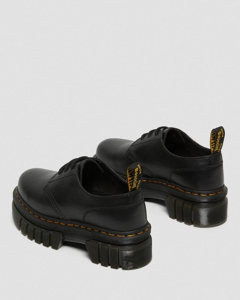 Dr Doc Martens Audrick Nappa Cuero Plataforma Shoes (Nappa Lux) Negros | FC82-Q6GU