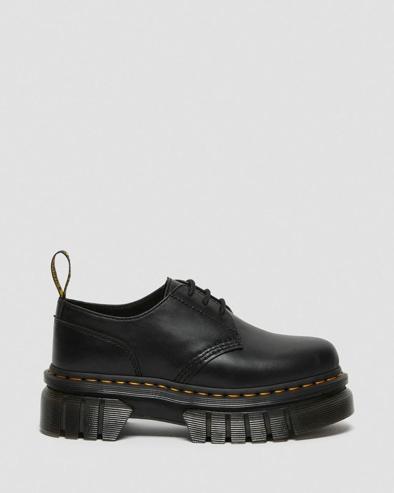 Dr Doc Martens Audrick Nappa Cuero Plataforma Shoes (Nappa Lux) Negros | FC82-Q6GU