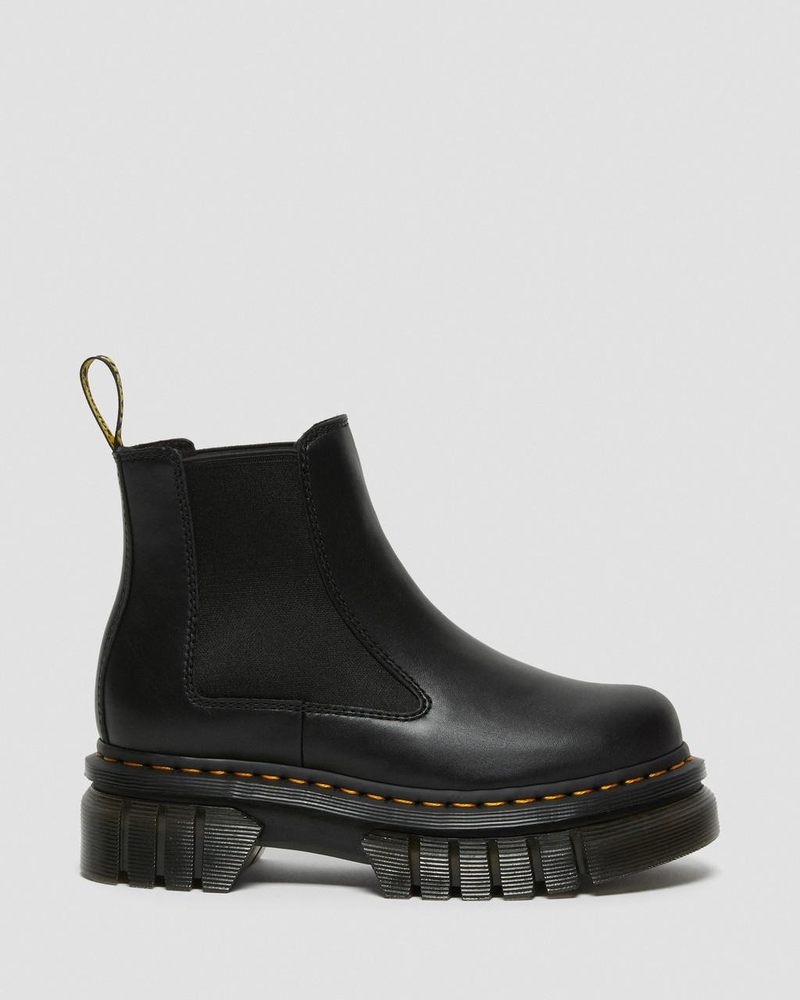 Dr Doc Martens Audrick Nappa Cuero Plataforma Chelsea Boots (Nappa Lux) Negros | ZF28-L5JR