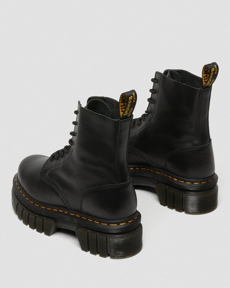 Dr Doc Martens Audrick Nappa Cuero Plataforma Ankle Boots (Nappa Lux) Negros | QJ75-Y6XO