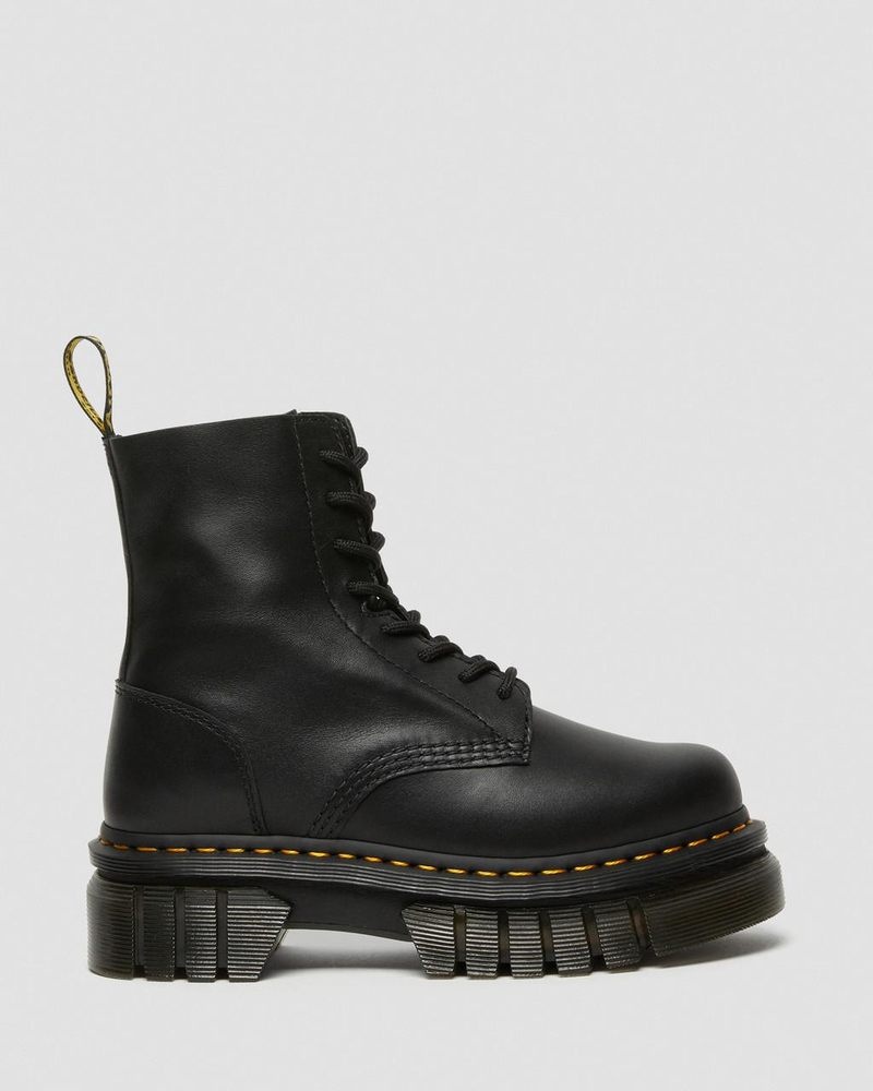 Dr Doc Martens Audrick Nappa Cuero Plataforma Ankle Boots (Nappa Lux) Negros | QJ75-Y6XO