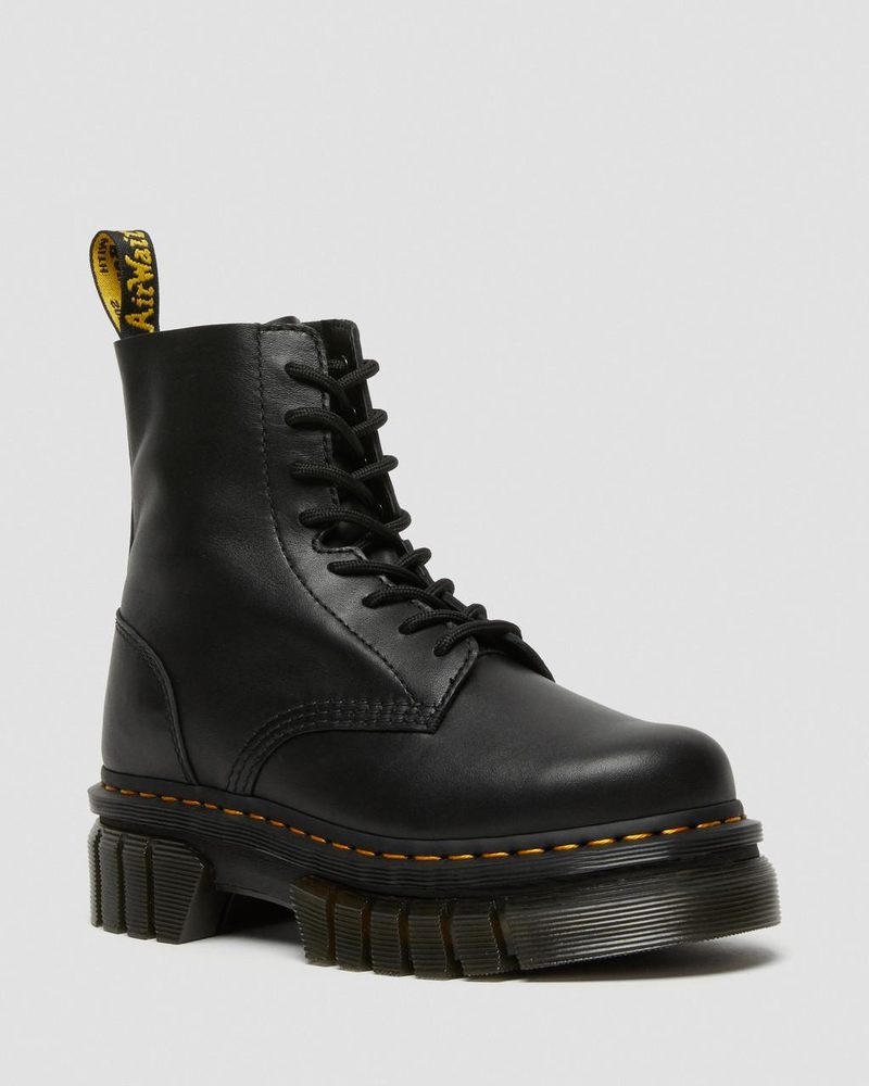 Dr Doc Martens Audrick Nappa Cuero Plataforma Ankle Boots (Nappa Lux) Negros | QJ75-Y6XO