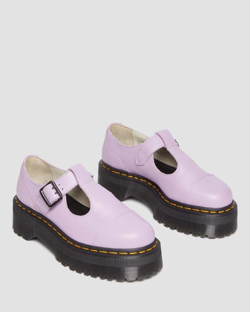 Dr Doc Martens Bethan Pisa Cuero Plataforma Mary Jane Shoes (Pisa) Lilac | NY26-P1YQ