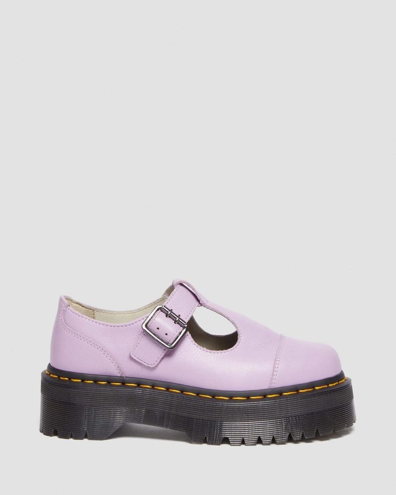 Dr Doc Martens Bethan Pisa Cuero Plataforma Mary Jane Shoes (Pisa) Lilac | NY26-P1YQ