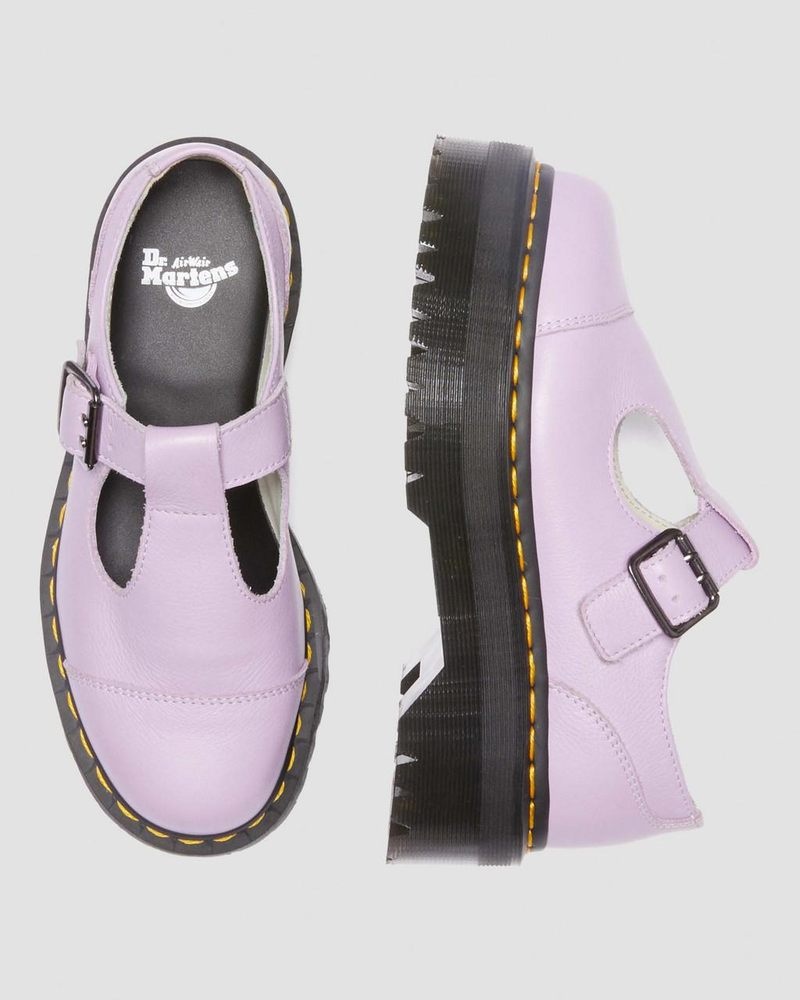 Dr Doc Martens Bethan Pisa Cuero Plataforma Mary Jane Shoes (Pisa) Lilac | NY26-P1YQ