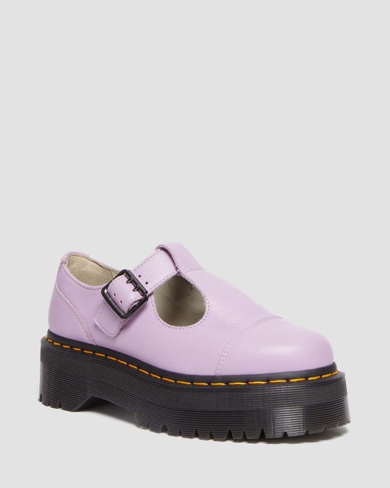 Dr Doc Martens Bethan Pisa Cuero Plataforma Mary Jane Shoes (Pisa) Lilac | NY26-P1YQ