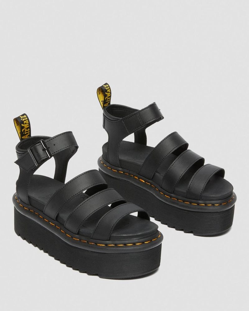 Dr Doc Martens Blaire Hydro Cuero Plataforma Correa Sandals (Hydro Cuero) Negros | BB69-I2CB