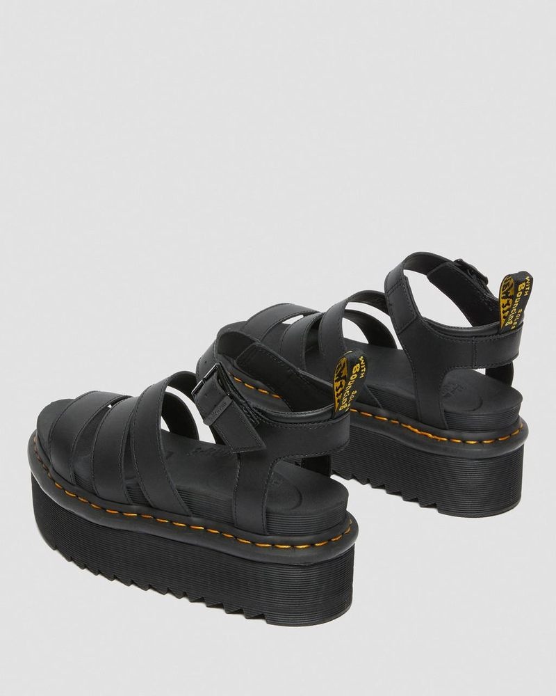 Dr Doc Martens Blaire Hydro Cuero Plataforma Correa Sandals (Hydro Cuero) Negros | BB69-I2CB