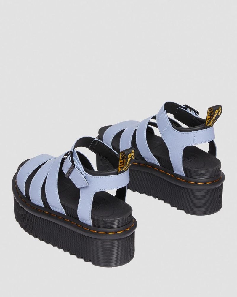 Dr Doc Martens Blaire Pisa Cuero Plataforma Correa Sandals (Pisa) Azules | ZS58-B4WI